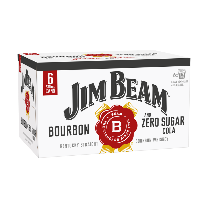 Picture of Jim Beam & Zero Sugar Cola 4.8% Cans 6x330ml