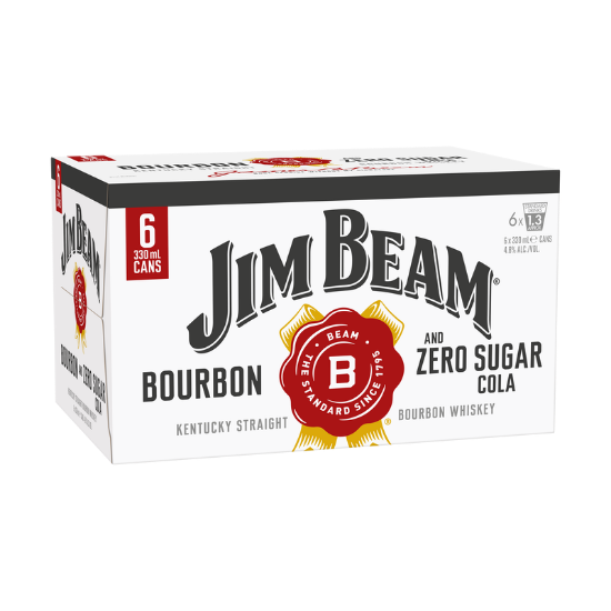 Picture of Jim Beam & Zero Sugar Cola 4.8% Cans 6x330ml