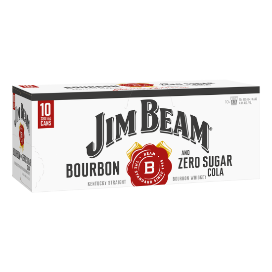 Picture of Jim Beam & Zero Sugar Cola 4.8% Cans 10x330ml