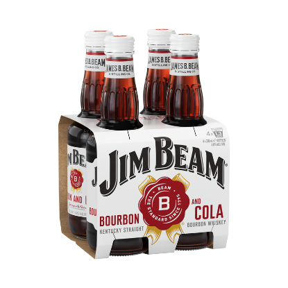 Picture of Jim Beam & Cola 4.8% Bottles 4x330ml