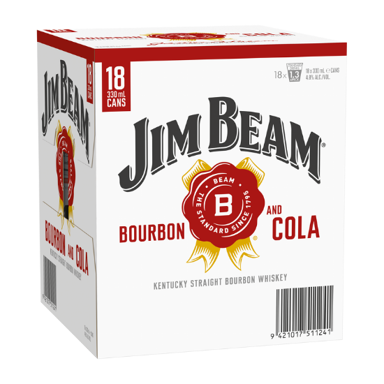 Picture of Jim Beam & Cola 4.8% Cans 18x330ml