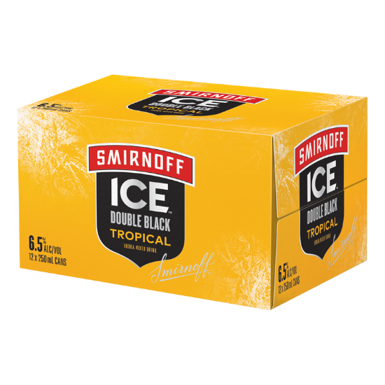 Picture of Smirnoff Ice Double Black Tropical 6.5% Cans 12x250ml