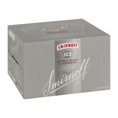 Picture of Smirnoff Ice Double Black & Guarana 7% Cans 12x250ml