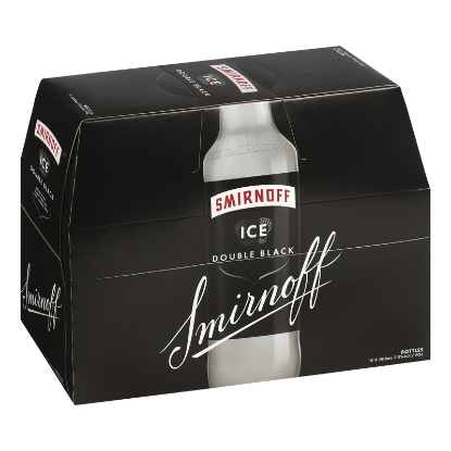 Picture of Smirnoff Ice Double Black 7% Bottles 10x300ml