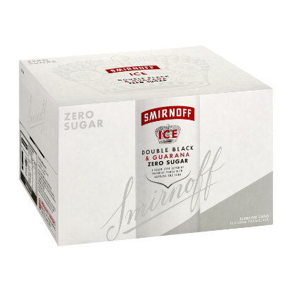 Picture of Smirnoff Ice Double Black & Guarana Zero Sugar 7% Cans 12x250ml