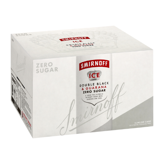 Picture of Smirnoff Ice Double Black & Guarana Zero Sugar 7% Cans 12x250ml