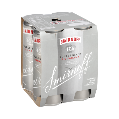 Picture of Smirnoff Ice Double Black & Guarana 7% Cans 4x250ml