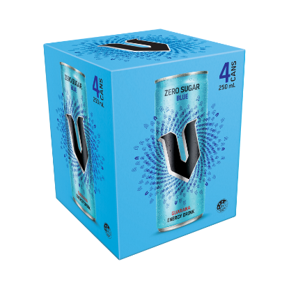 Picture of V Zero Sugar Blue Cans 4x250ml