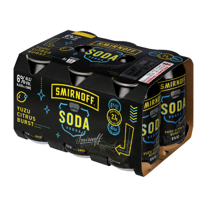 Picture of Smirnoff Soda Yuzu Citrus Burst 6% Cans 6x330ml