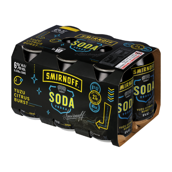 Picture of Smirnoff Soda Yuzu Citrus Burst 6% Cans 6x330ml