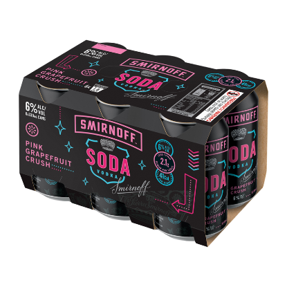 Picture of Smirnoff Soda Pink Grapefruit Crush 6% Cans 6x330ml