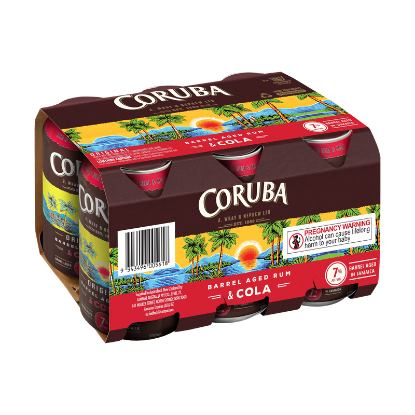 Picture of Coruba Dark Rum & Cola 7% Cans 6x330ml