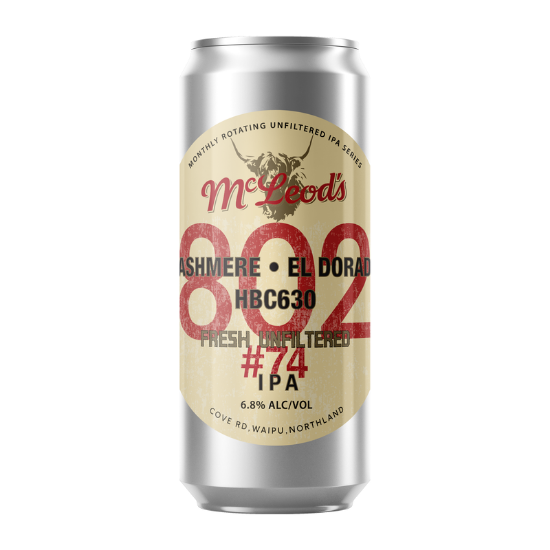 Picture of McLeod's 802 Fresh Unfiltered #74 IPA Can 440ml