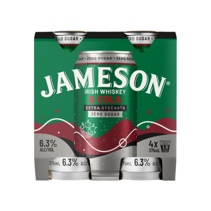 Picture of Jameson & Cola Zero Sugar 6.3% Cans 4x375ml