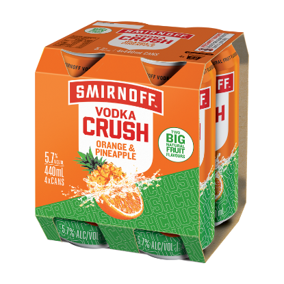 Picture of Smirnoff Crush Orange & Pineapple 5.7% Cans 4x440ml