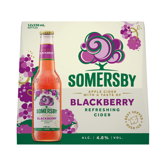 Picture of Somersby Blackberry 4% Bottles 12x330ml