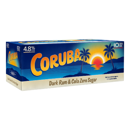 Picture of Coruba Dark Rum & Cola Zero Sugar 4.8% Cans 10x330ml