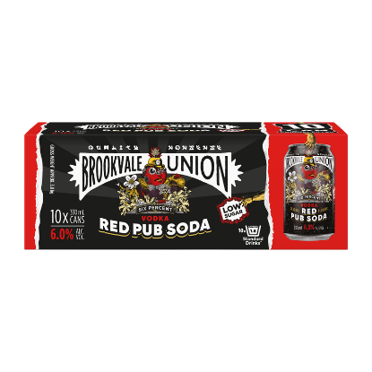 Picture of Brookvale Union Vodka Red Pub Soda 6% Cans 10x330ml