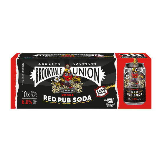 Picture of Brookvale Union Vodka Red Pub Soda 6% Cans 10x330ml