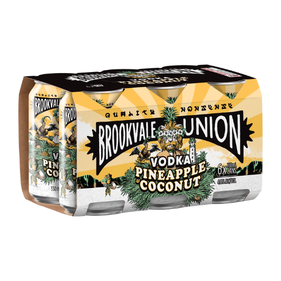 Picture of Brookvale Union Vodka Pineapple & Coconut 4% Cans 6x330ml