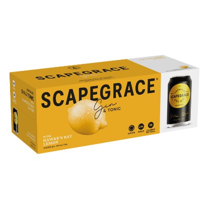 Picture of Scapegrace Gin & Tonic with Hawke's Bay Lemon 5% Cans 10x330ml