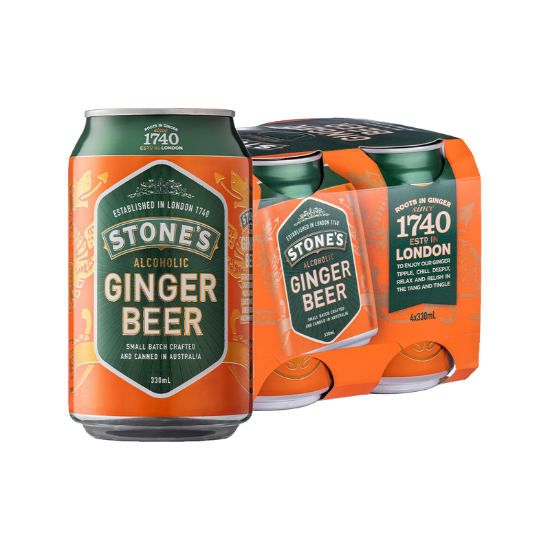 Picture of Stone's Alcoholic Ginger Beer 4% Cans 4x330ml