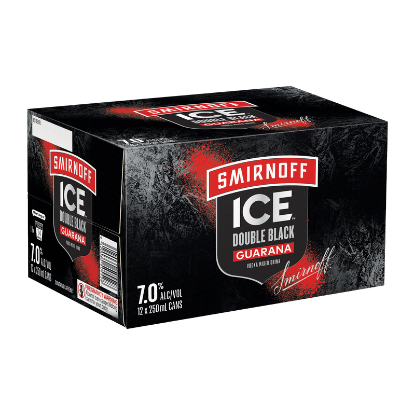 Picture of Smirnoff Ice Double Black Guarana 7% Cans 12x250ml