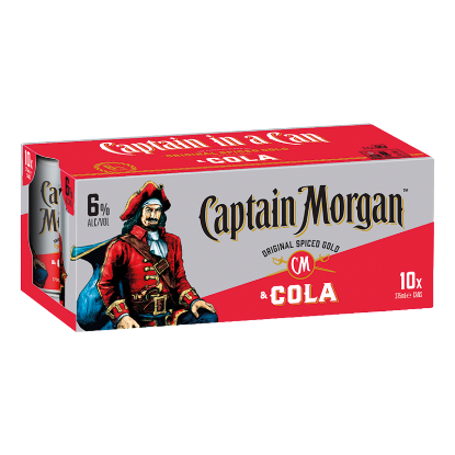 Picture of Captain Morgan Original Spiced Gold & Cola 6% Cans 10x375ml