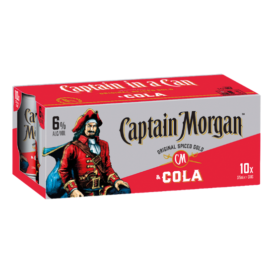 Picture of Captain Morgan Original Spiced Gold & Cola 6% Cans 10x375ml