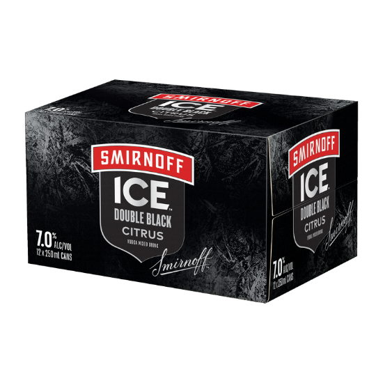 Picture of Smirnoff Ice Double Black Citrus 7% Cans 12x250ml