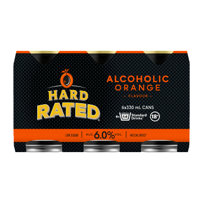Picture of Hard Rated Alcoholic Orange 6% Cans 6x330ml