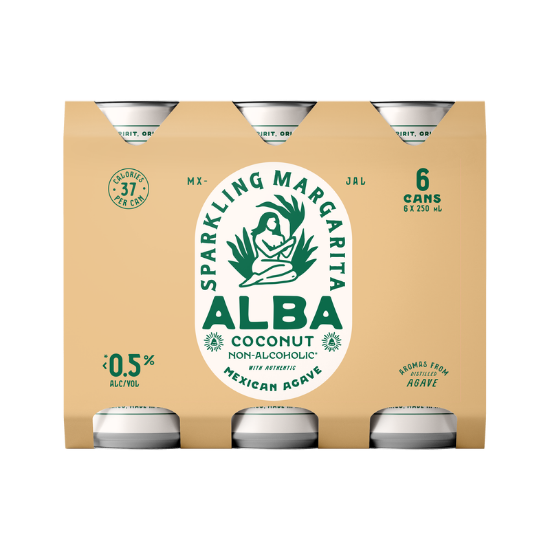 Picture of Alba Non-Alcoholic Coconut Sparkling Margarita Cans 6x250ml