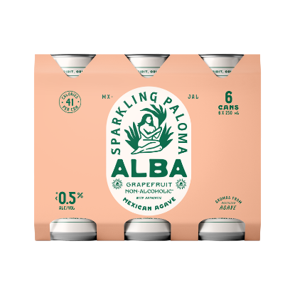 Picture of Alba Non-Alcoholic Grapefruit Sparkling Paloma Cans 6x250ml
