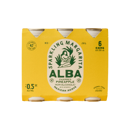 Picture of Alba Non-Alcoholic Charred Pineapple Sparkling Margarita Cans 6x250ml