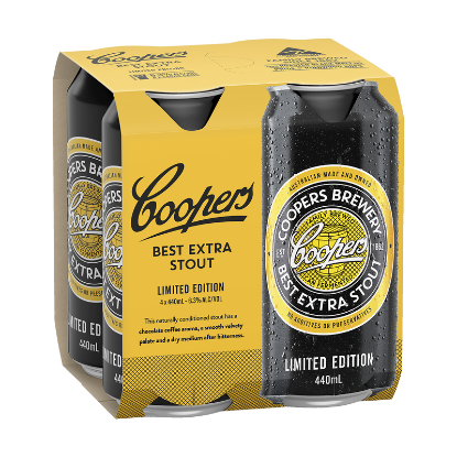 Picture of Coopers Best Extra Stout Cans 4x440ml