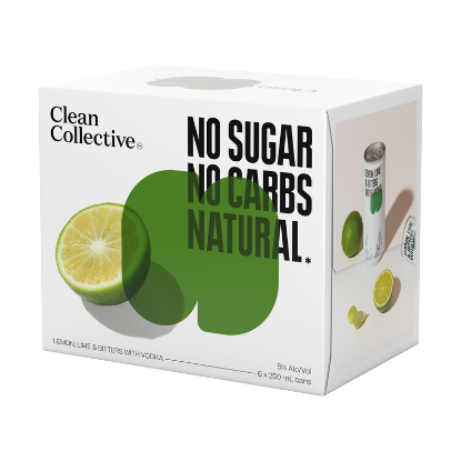 Picture of Clean Collective Lemon Lime & Bitters 5% Cans 6x250ml