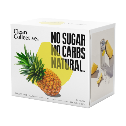 Picture of Clean Collective Pineapple with Vodka 5% Cans 6x250ml