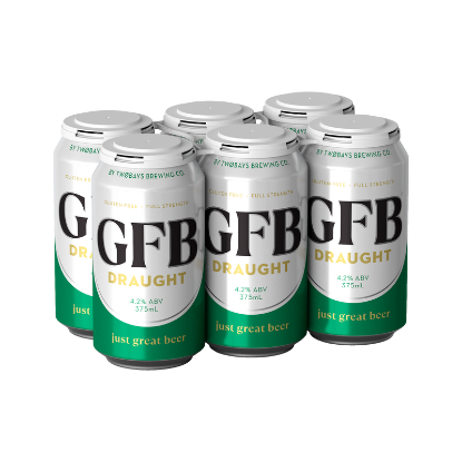 Picture of TWØBAYS Brewing Co GFB Draught Gluten-Free Cans 6x375ml