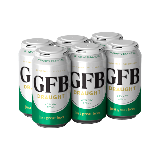 Picture of TWØBAYS Brewing Co GFB Draught Gluten-Free Cans 6x375ml