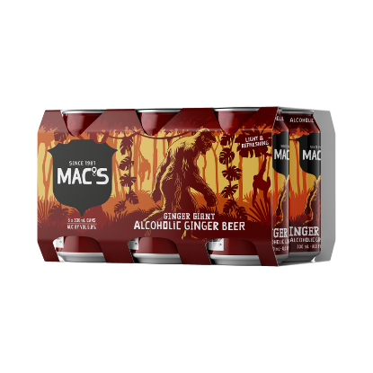 Picture of Mac's Ginger Giant Alcoholic Ginger Beer 5% Cans 6x330ml
