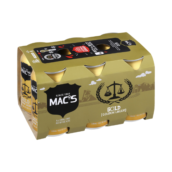 Picture of Mac's Gold Golden Lager Cans 6x330ml