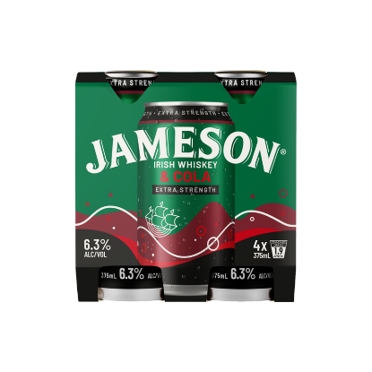 Picture of Jameson & Cola Extra Strength 6.3% Cans 4x375ml