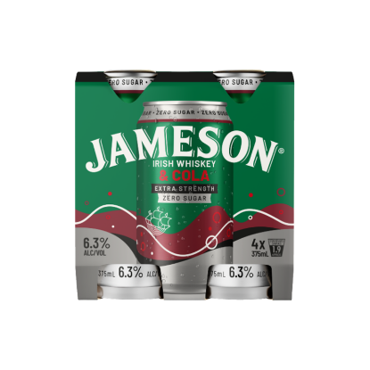 Picture of Jameson & Zero Sugar Cola Extra Strength 6.3% Cans 4x375ml