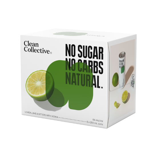 Picture of Clean Collective Lemon Lime & Bitters 5% Cans 6x250ml