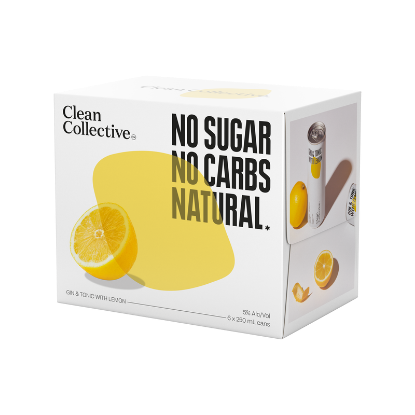 Picture of Clean Collective Gin & Tonic with Lemon 5% Cans 6x250ml