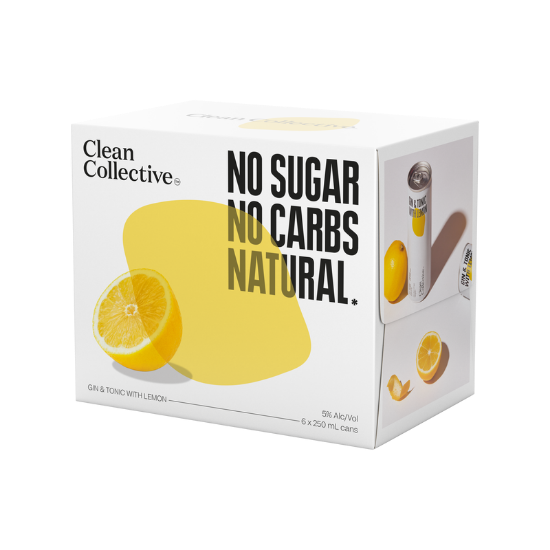 Picture of Clean Collective Gin & Tonic with Lemon 5% Cans 6x250ml