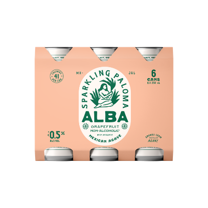 Picture of Alba Non-Alcoholic Grapefruit Sparkling Paloma Cans 6x250ml