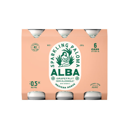 Picture of Alba Non-Alcoholic Grapefruit Sparkling Paloma Cans 6x250ml