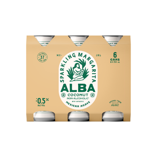 Picture of Alba Non-Alcoholic Coconut Sparkling Margarita Cans 6x250ml