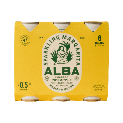 Picture of Alba Non-Alcoholic Charred Pineapple Sparkling Margarita Cans 6x250ml